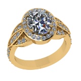 3.26 Ctw VS/SI1 Diamond 14k Yellow Gold Engagement Ring