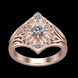 0.67 Ctw VS/SI1 Diamond Prong Set 18k Rose Gold Engagement Ring (ALL DIAMON