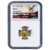 Certified American $5 Gold Eagle 2017 MS70 NGC (Eagle Label)