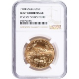Certified American $50 Gold Eagle 1998 Struck Through Error MS68 NGC