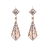 2.11 Ctw VS/SI1 Diamond 14k Rose Gold Dangle Earrings (ALL DIAMOND ARE LAB