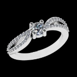 0.73 Ctw VS/SI1 Diamond Prong Set 18k white Gold Engagement Ring (ALL DIAMO