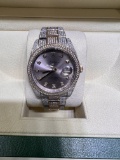 CUSTOM USED OYSTER PERPETUAL WITH FACTORY DIAL DIAMONDS