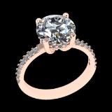 3.13 Ctw SI1/SI2 Diamond 10k Rose Gold Engagement Ring (ALL DIAMOND ARE LAB