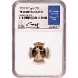 Certified American $5 Gold Eagle 2022-W PF70 NGC Moy sig.