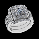 2.61 Ctw VS/SI1 Diamond Prong Set 18k white Gold Engagement Ring (ALL DIAMO