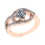1.63 Ctw SI1/SI2 Diamond 14k Rose Gold Engagement Ring (ALL DIAMOND ARE LAB