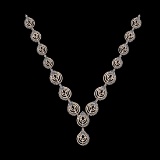 9.64 Ctw SI1/SI2Diamond Prong Set 10k Rose Gold Necklace (ALL DIAMOND ARE L