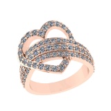 1.39 Ctw SI2/SI1 Diamond 14k Rose Gold Engagement Ring (ALL DIAMOND ARE LAB