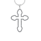 1.17 Ctw VS/SI1 Diamond 14K White Gold Necklace (ALL DIAMOND ARE LAB GROWN