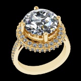 4.21 Ctw VS/SI1 Diamond 10k Yellow Gold Engagement Ring (ALL DIAMOND ARE LA