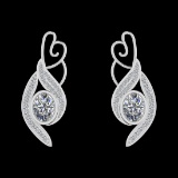3.14 Ctw SI1/SI2Diamond Prong Set 10k white Gold Earrings (ALL DIAMOND ARE