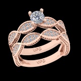 1.05 Ctw VS/SI1 Diamond Prong Set 18k Rose Gold Engagement Ring (ALL DIAMON