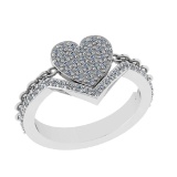 0.63 Ctw VS/SI1 Diamond 14k white Gold Engagement Ring (ALL DIAMOND ARE LAB