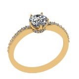 1.10 Ctw SI1/SI2 Diamond 14k Yellow Gold Engagement Ring (ALL DIAMOND ARE L