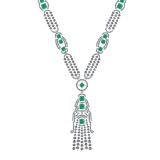 10.25 Ctw VS/SI1 Emerald and Diamond 14k White Gold Necklace ALL DIAMOND AR