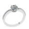 1.10 Ctw SI1/SI2 Diamond 14k white Gold Engagement Ring (ALL DIAMOND ARE LA