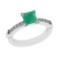 1.46 Ctw VS/SI1 Emerald and Diamond 14k white Gold Engagement Ring