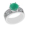 3.47 Ctw VS/SI1 Emerald and Diamond 14k white Gold Engagement Ring (ALL DIA