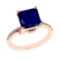 3.23 Ctw VS/SI1 Blue Sapphire and Diamond 14k Rose Gold Engagement Ring (AL