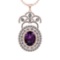 19.91 Ctw VS/SI1 Amethyst and Diamond 14K Rose Gold Pendant (ALL DIAMOND AR