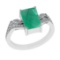 2.77 Ctw VS/SI1 Emerald and Diamond 14k white Gold Engagement Ring (ALL DIA