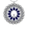 5.86 Ctw VS/SI1 Blue Sapphire and Diamond 14k white Gold Pandant (ALL DIAMO