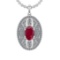 5.15 Ctw VS/SI1 Ruby and Diamond 14K White Gold Pendant (ALL DIAMOND ARE LA