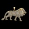 1.49 Ctw SI1/SI2Diamond Prong Set 10k Yellow Gold Lion Theme Pendant (ALL D