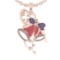 1.28 Ctw VS/SI1 Ruby,Blue Sapphire And Diamond 14K Rose Gold Necklace (ALL