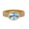 2.96 Ctw VS/SI1 Blue Topaz and Diamond Set 10K Yellow Gold Engagement Ring
