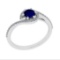 0.69 Ctw VS/SI1 Blue Sapphire and Diamond 14K White Gold Engagement Ring (A