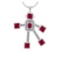 7.65 Ctw VS/SI1 Ruby and Diamond 14K White Gold Necklace(ALL DIAMOND ARE LA