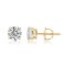1.24 ctw 14K Yellow Gold 4 Prong Basket Screwback Round Stud