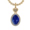 12.57 Ctw VS/SI1 Tanzanite and Diamond 14K Yellow Gold Pendant