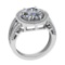 5.07 Ctw SI2/I1 Diamond Style Prong Set 18K White Gold Engagement Halo Ring