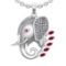 1.99 Ctw VS/SI1 Ruby and Diamond 14k white Gold Animal theme Elephant Penda