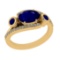 2.94 Ctw VS/SI1 Blue Sapphire and Diamond 14k Yellow Gold Engagement Ring (