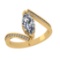 1.13 Ctw VS/SI1 Diamond 14k Yellow Gold Engagement Ring (ALL DIAMOND ARE LA