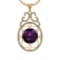 24.56 Ctw VS/SI1 Amethyst and Diamond 14K Yellow Gold Pendant (ALL DIAMOND