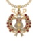 3.02Ctw VS/SI1 Ruby and Diamond 14K Yellow Gold Necklace(ALL DIAMOND ARE LA