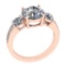 4.15 Ctw SI2/I1 Diamond Style Prong Set 18K Rose Gold three stone Ring