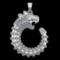 0.78 Ctw VS/SI1 Diamond Prong Set 18k white Gold Creature theme Pendant(ALL