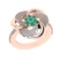 0.90 Ctw VS/SI1 Emerald and Diamond 14k Rose Gold Engagement Ring (ALL DIAM