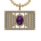 42.90 Ctw VS/SI1 Amethyst and Diamond 14K Yellow Gold Pendant