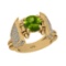 3.62 Ctw VS/SI1 Peridot and Diamond Set 10K Yellow Gold Engagement Ring (AL