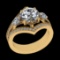 3.40 Ctw VS/SI1 Diamond Prong Set 18k Yellow Gold Engagement Ring