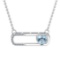 0.56 Ctw VS/SI1 Blue Topaz and Diamond 10K white Gold Pendant (ALL DIAMOND
