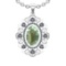 20.23 Ctw VS/SI1 Green Amethyst And Diamond 14K White Gold Necklace (ALL DI