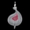6.90 Ctw VS/SI1 Ruby and Diamond 10k white Gold Pendant (ALL DIAMOND ARE LA